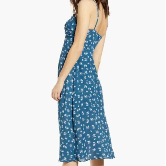 Row A Shirred Bustier Bodice Midi Sundress - Picture 2 of 6